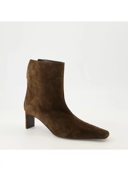 Buty do kostki Khaite skórzane brązowe