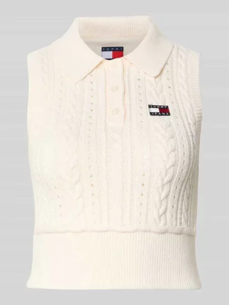 Bezrękawnik o kroju slim fit z czystej bawełny Tommy Jeans biała