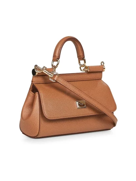 Torebka Dolce And Gabbana skórzana brązowa