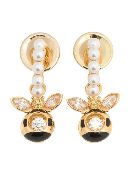 Swarovski Uhani zlata / črna bela