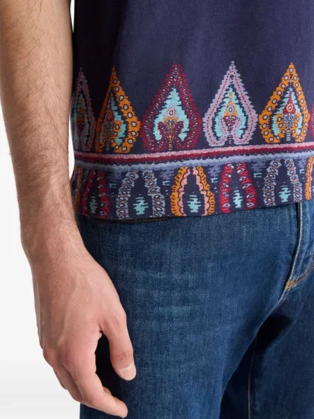 Tricou Etro cu imagine cu imprimeu geometric albastru