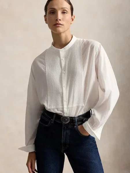 Polo Ralph Lauren cămașă de damă din alb