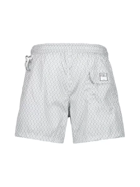 Slip de baie Fedeli cu imagine cu imprimeu geometric gri