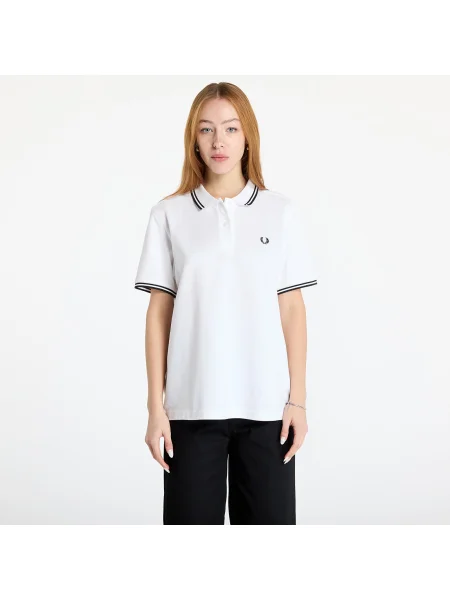 T-shirt FRED PERRY Twin Tipped Polo Shirt White 34 beżowa