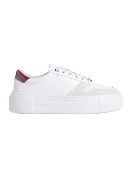 Sneakersy Calvin Klein wiązane białe