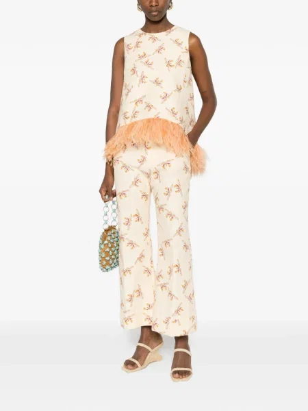 Pantaloni La Doublej cu model floral cu imagine