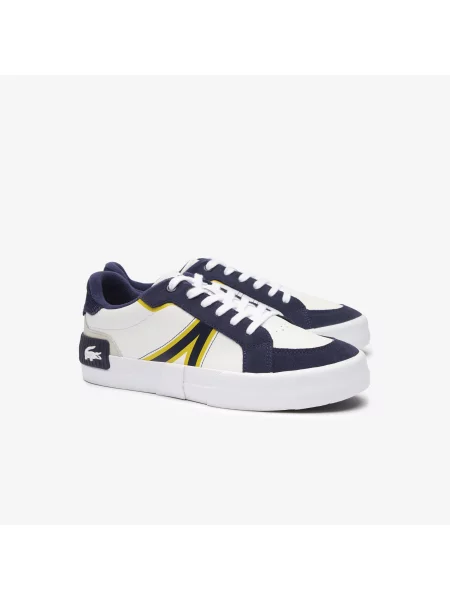Lacoste Buty Sportowe Leather Colorblock białe