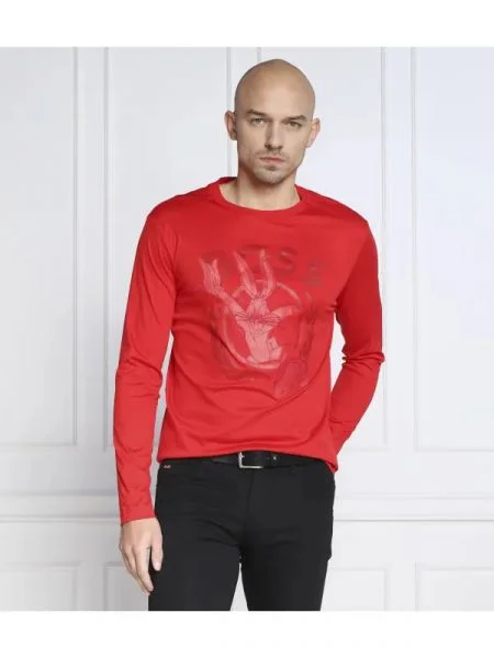 Tricou mânecă lungă Boss Green roșu