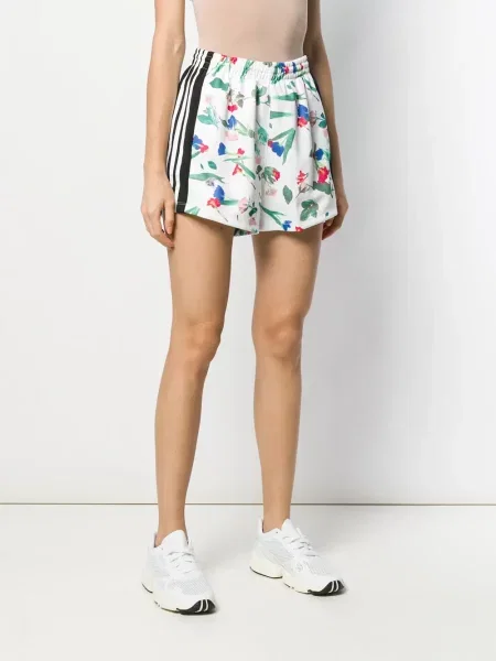 Pruhované krajkové pruhované tričko Adidas s vázáním šedé