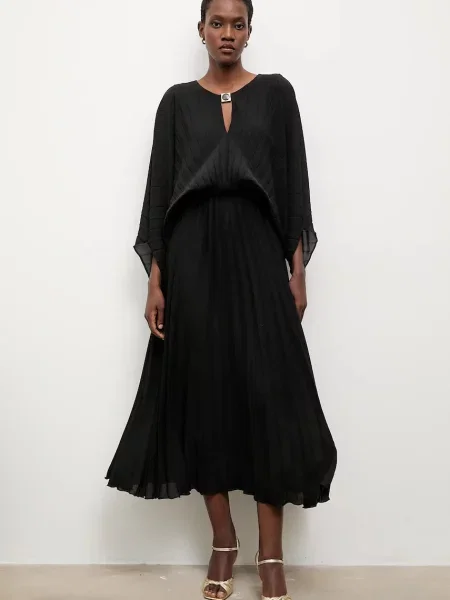 Haljina Answear.LAB maxi širi se prema dolje crna