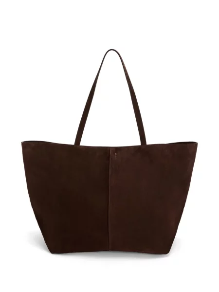 Geantă shopper Jil Sander din piele de căprioară maro