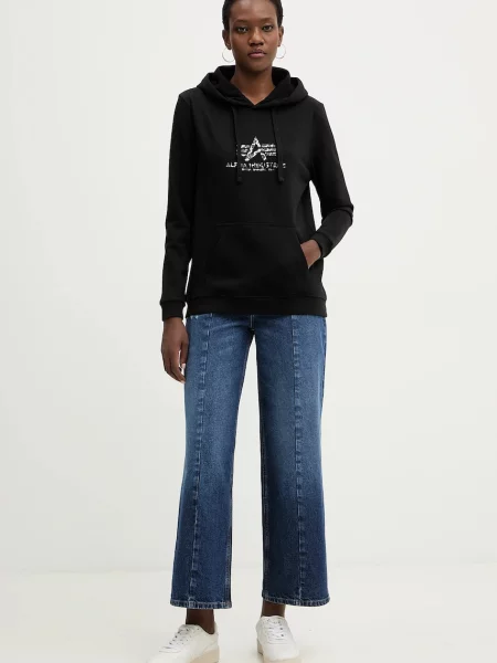 Alpha Industries bluza Basic Hoodie BL Mirror Leo W czarna