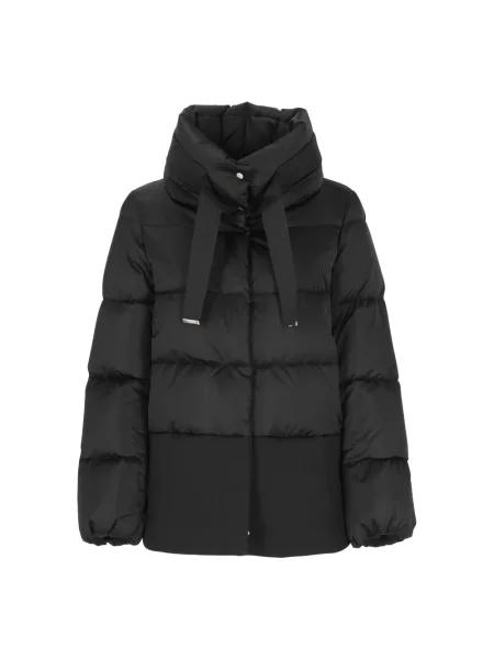 Pikowana kurtka puchowa Herno z wysokim kołnierzem czarna