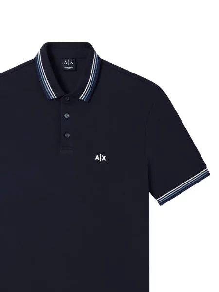 Ριγέ polo Armani Exchange με κέντημα μπλε
