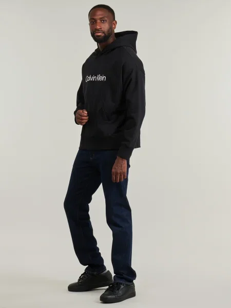 Geacă de blugi Calvin Klein Jeans din material terry negru