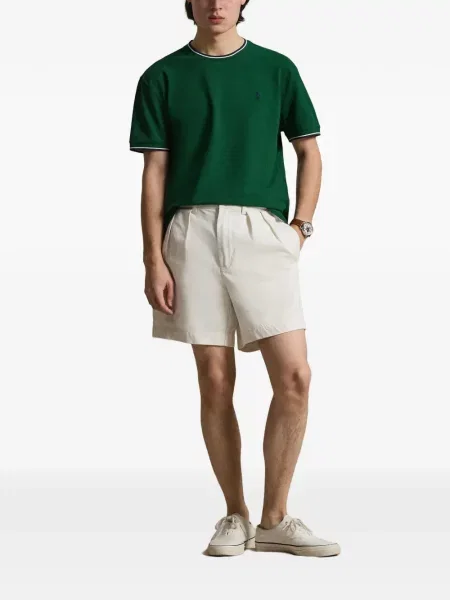 Pruhované polotričko Polo Ralph Lauren se síťovinou s výšivkou červené