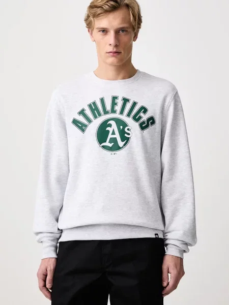 47 brand hanorac pentru bărbați cu MLB Oakland Athletics gri