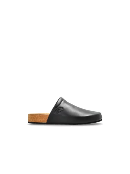 Klapki mules Balenciaga skórzane czarne