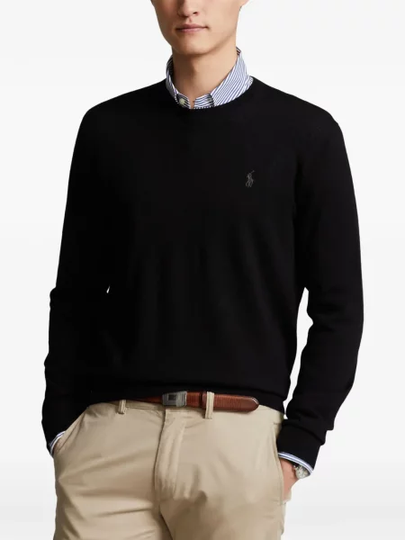 Tricou polo Polo Ralph Lauren cu glugă cu blană cu broderie roșu