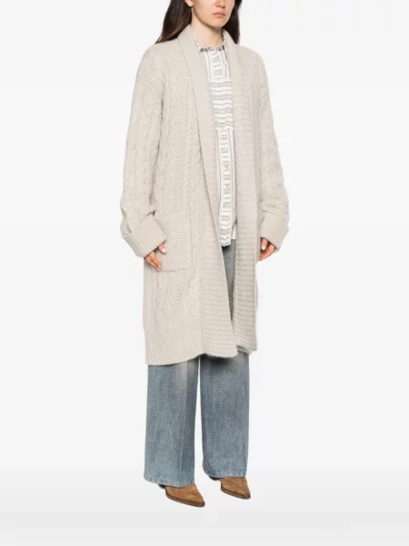 Lung cardigan Ermanno Scervino tricotate gri