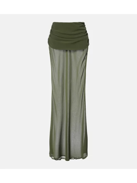 Fusta maxi Bananhot drapată verde