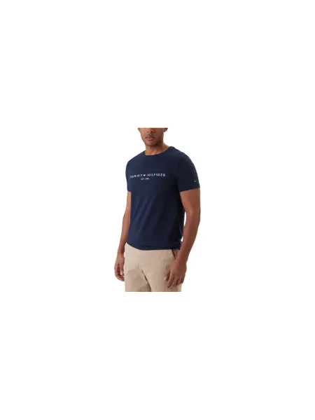 Tričko Tommy Hilfiger s autogramom modrá