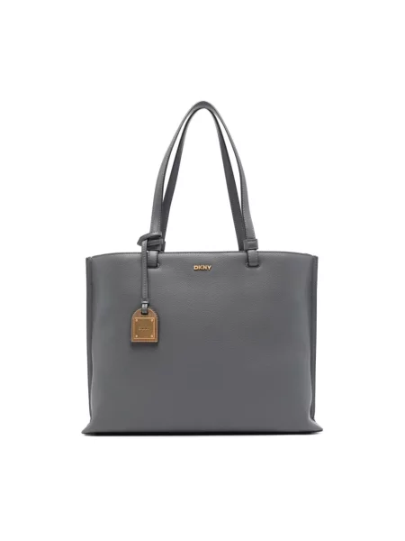 Torebka Dkny skórzana casual szara