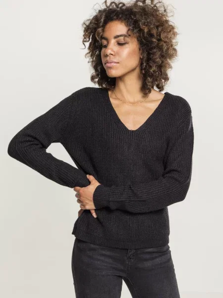 Pulover Urban Classics din dantelă negru
