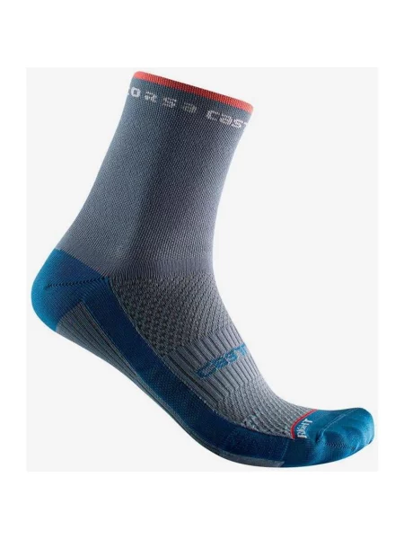 Castelli Rosso Corsa 11 Skarpety Stalowe Jasnoróżowe S-M niebieskie