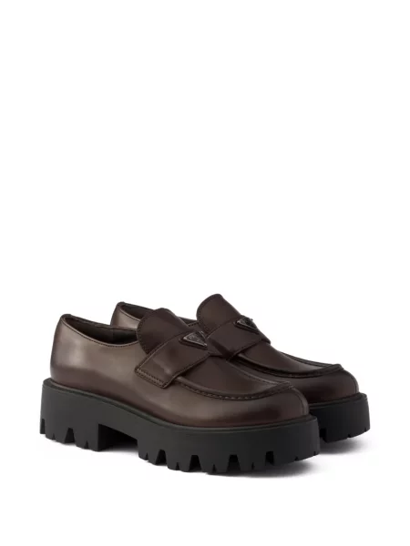 Pantofi loafer Prada din piele maro