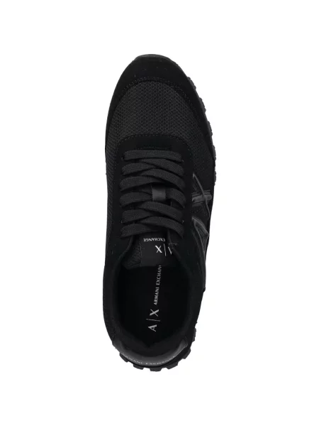 Sneakerși Armani Exchange cu autograf negru