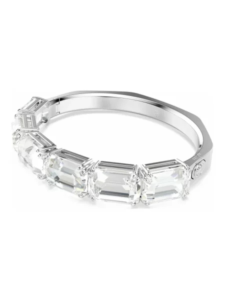Lniana bransoletka Swarovski biała
