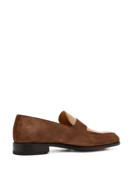 Pantofi loafer Bontoni din piele de căprioară maro
