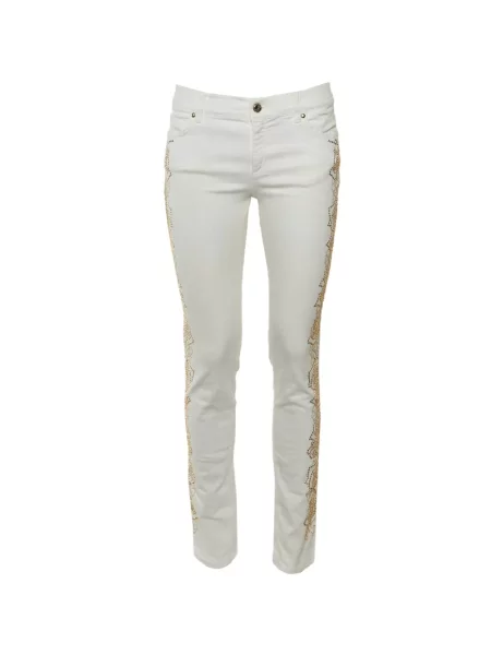 Blugi Versace Jeans Couture cu tepi alb