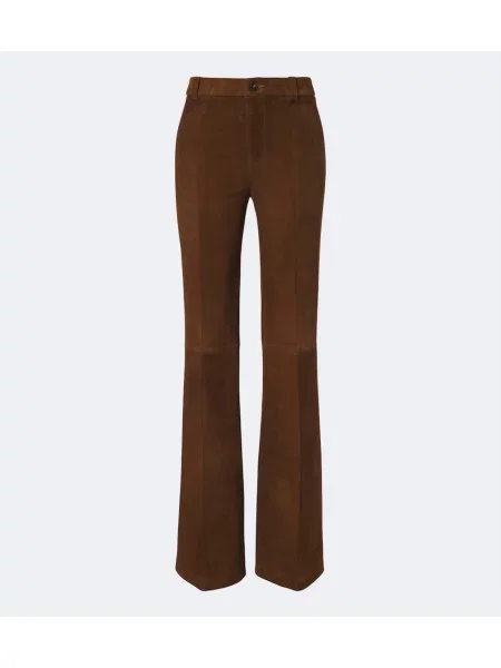 Pantaloni Stouls din piele de căprioară maro