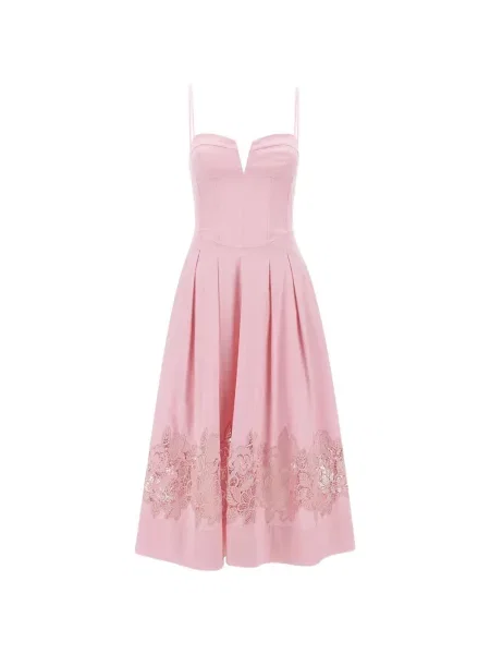 Rochie midi Rebecca Vallance din dantelă roz