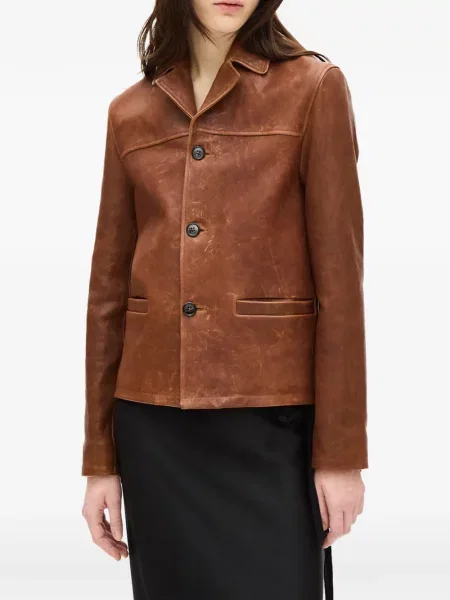 Geanta de piele Ann Demeulemeester maro