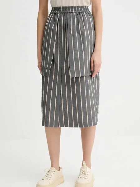 MMC STUDIO fustă midi drept ISLA gri