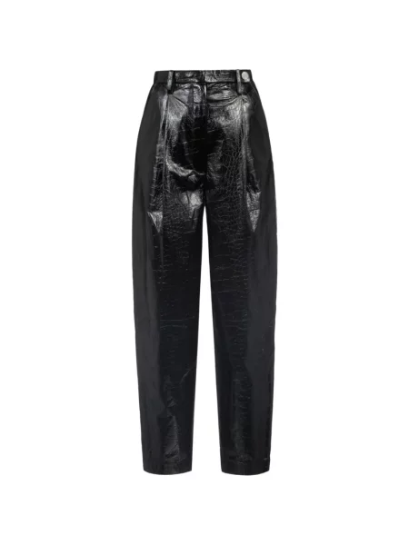 Pantaloni Remain din piele negru