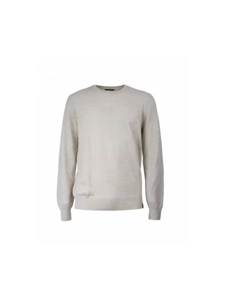 Sweter Fay z okrągłym dekoltem beżowy