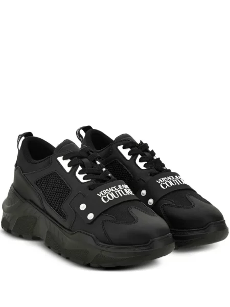 Sneakerși Versace Jeans Couture plasă cu autograf negru