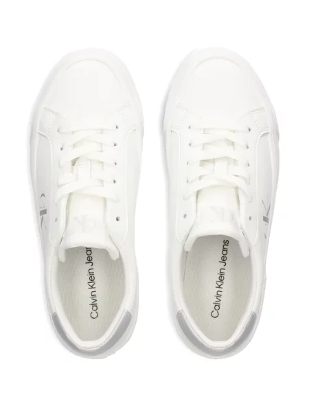 Sneakerși Calvin Klein cu platformă alb