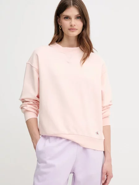 Calvin Klein Jeans bluza gładka różowy
