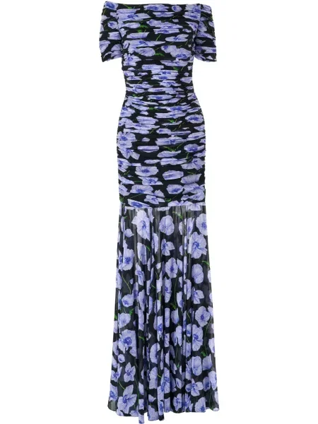 Rochie Carolina Herrera cu model floral cu imagine negru