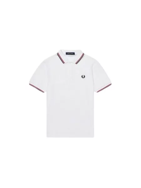 Koszulka polo Fred Perry pikowana biała