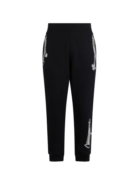 Pantaloni Moschino cu imagine alergare negru