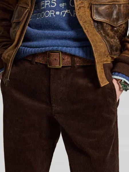 Spodnie sztruksowe o kroju straight fit z mieszanki bawełny Polo Ralph Lauren