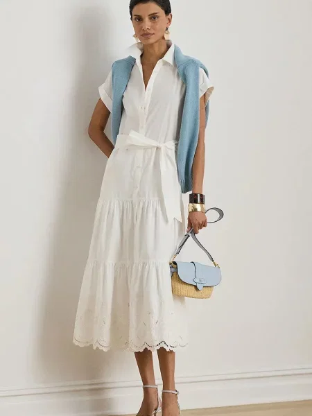 LAUREN RALPH LAUREN Rochie RALILA alb