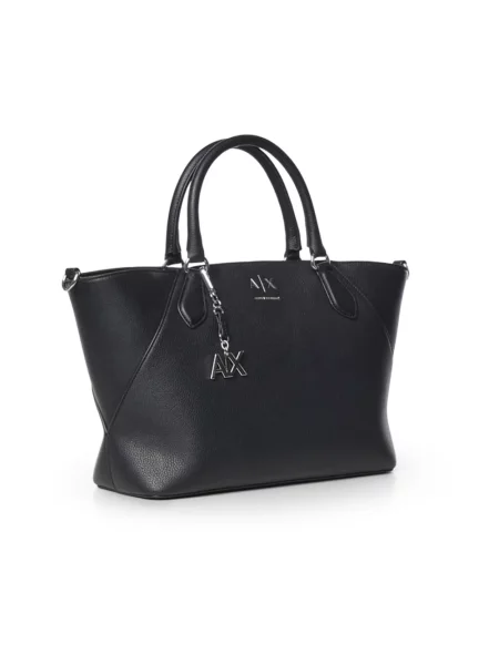 Armani Exchange torebka tote z imitacji skóry czarna