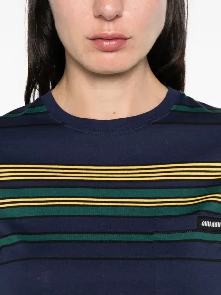 Top Miu Miu cu dungi albastru